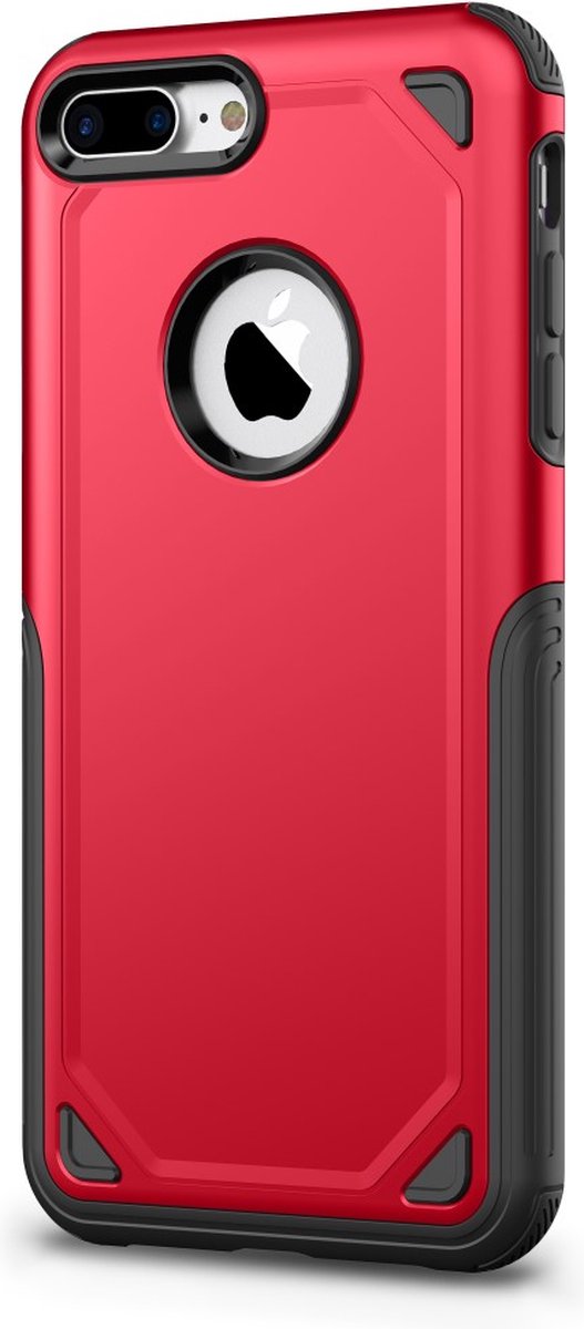 Peachy Pro Armor Red beschermend hoesje geschikt voor iPhone 7 Plus 8 Plus - Rood Case