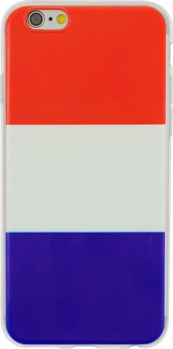 Peachy Nederlandse vlag rood wit blauw TPU geschikt voor iPhone 6 6s hoesje case