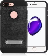 Peachy Mozaïek hoesje standaard TPU kunststof hybride case iPhone 7 Plus 8 Plus - Zwart