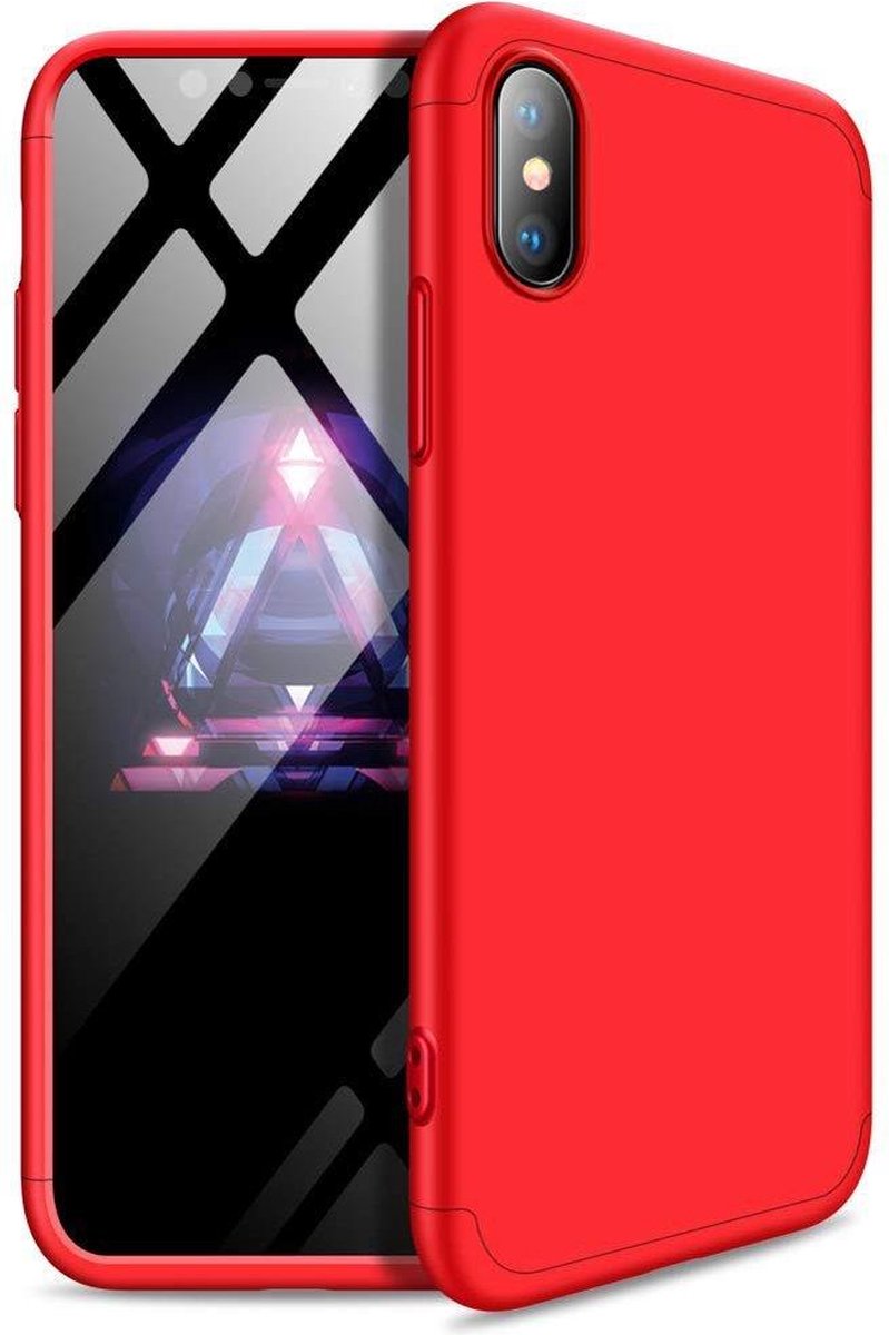 Peachy 360 bescherming Case Cover geschikt voor iPhone XR hoesje - Rood