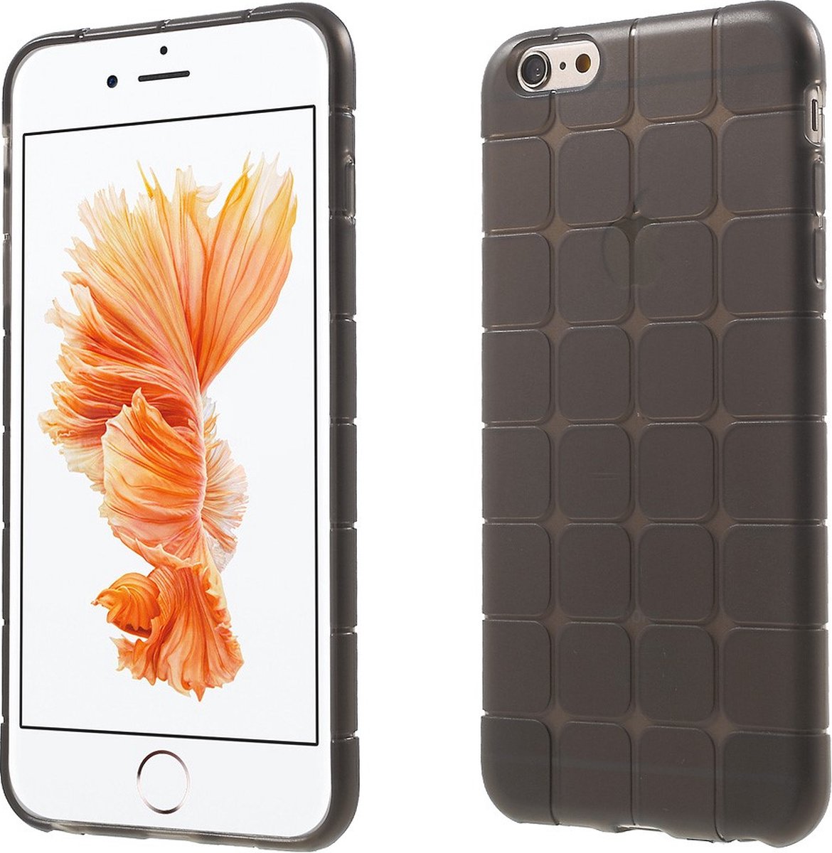 Peachy Grijs geblokt hoesje geschikt voor iPhone 6 6s TPU cover extra bescherming