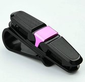 Zonnebril houder Auto -makkelijk & efficient - zonneklep- multifunctionele opberg-clip -Sunglas Visor - Zwart Roze