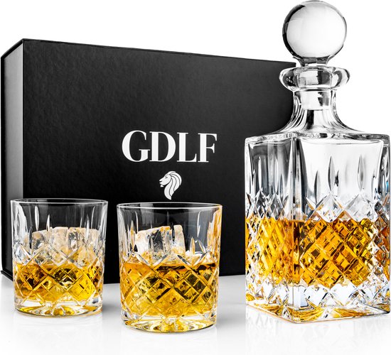 Handgemaakt Whiskey Karaf Set by GDLF® | Hand geslepen Mond Geblazen | Hoogste... | bol.com