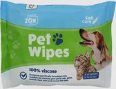 Pet wipes | Vochtige doekjes voor huisdieren | 20 stuks in de verpakking | Vrij van alcohol | Verfrissingsdoekjes hond en kat