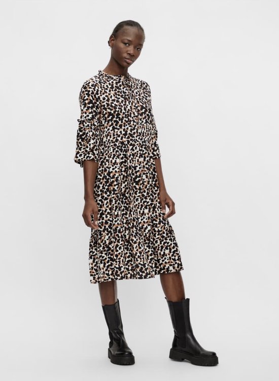 Pamala 3 4 Midi Dress Black Aop Animal main image 0
