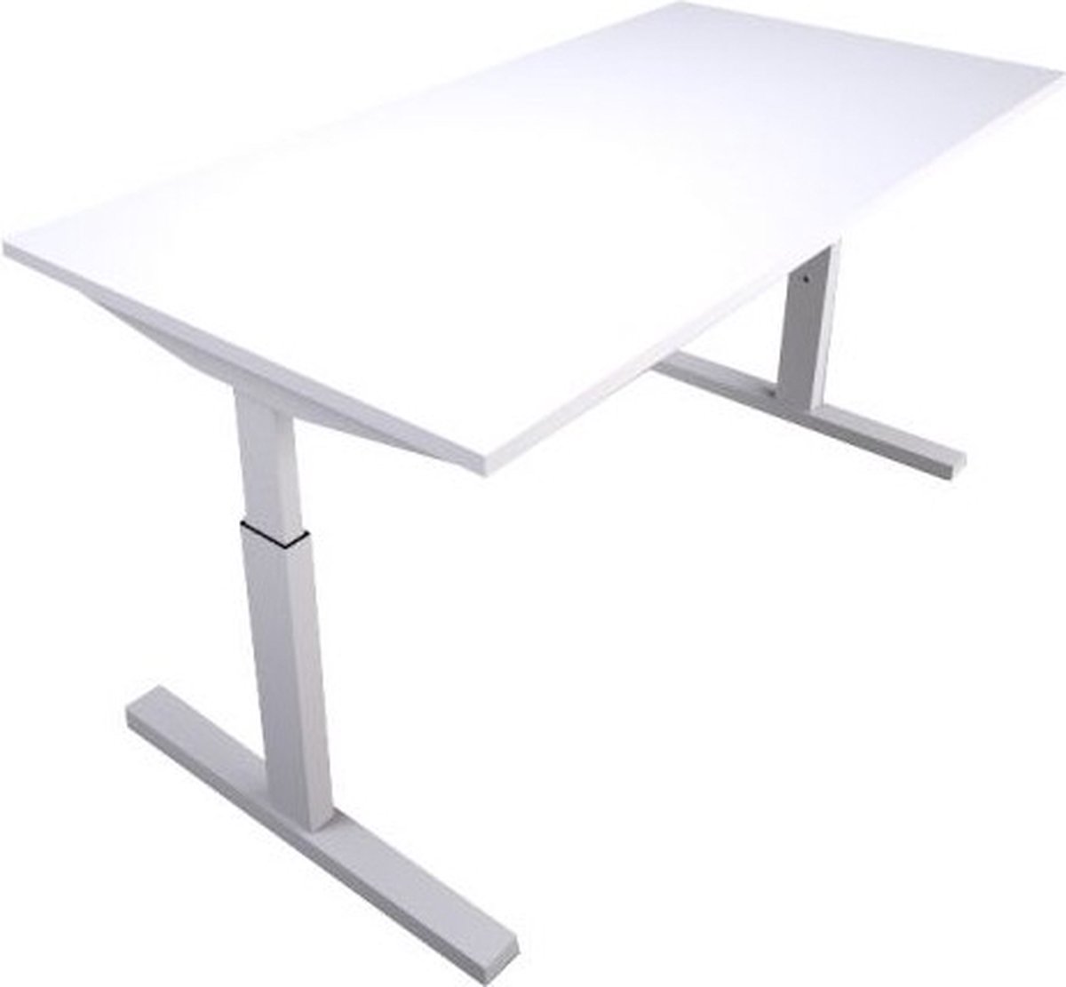Offeco  Bureau Lobo  - Verstelbaar - Bureaus - Bureau - Kantoormeubels - Game bureau - height adjustable desk - Gaming desk - computertafel - Thuiswerken - 160x80cm - Wit - Wit-- blad-  onderstel- x80