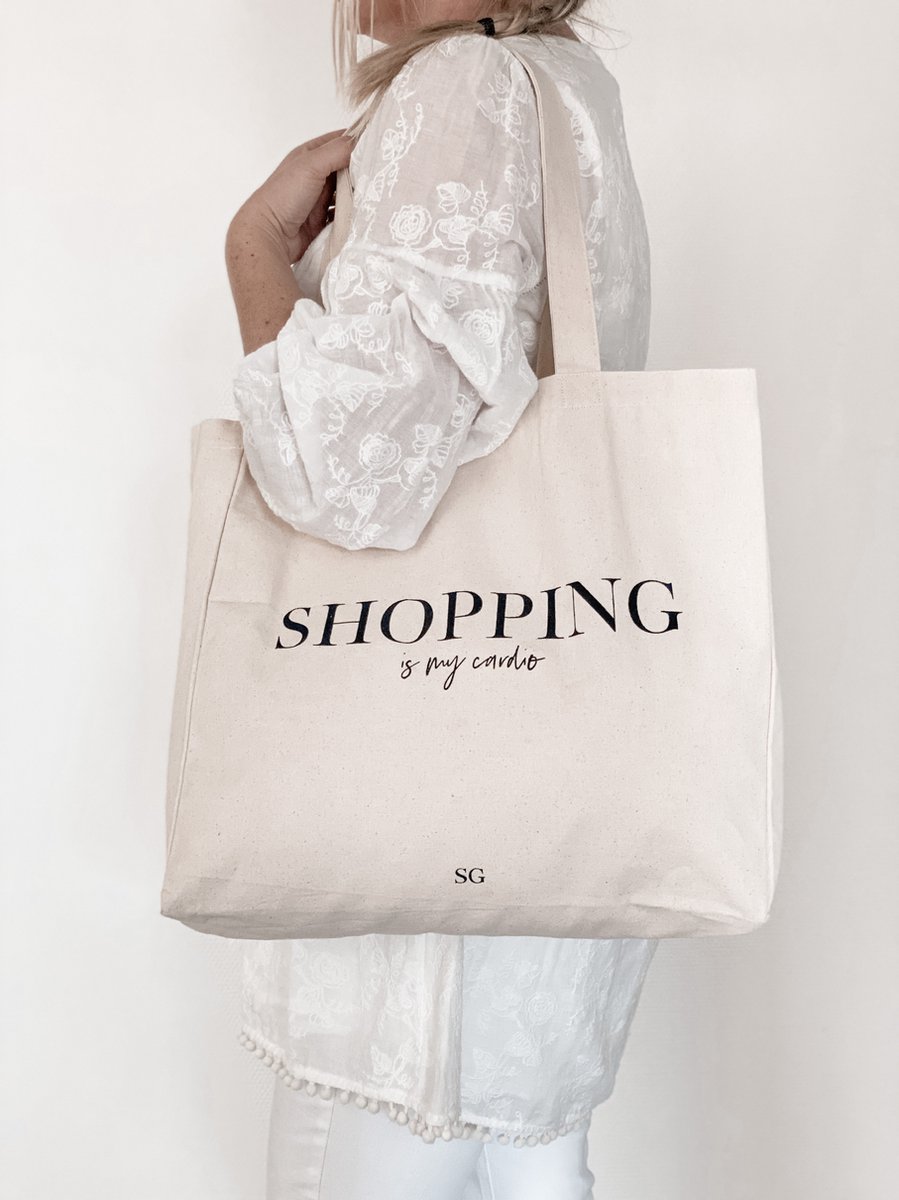 Stationery & Gift | Katoenen Tas | SHOPPING is my cardio | Shopper