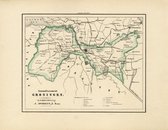 Historische kaart, plattegrond van gemeente Groningen arrondissement in Groningen uit 1867 door Kuyper van Kaartcadeau.com