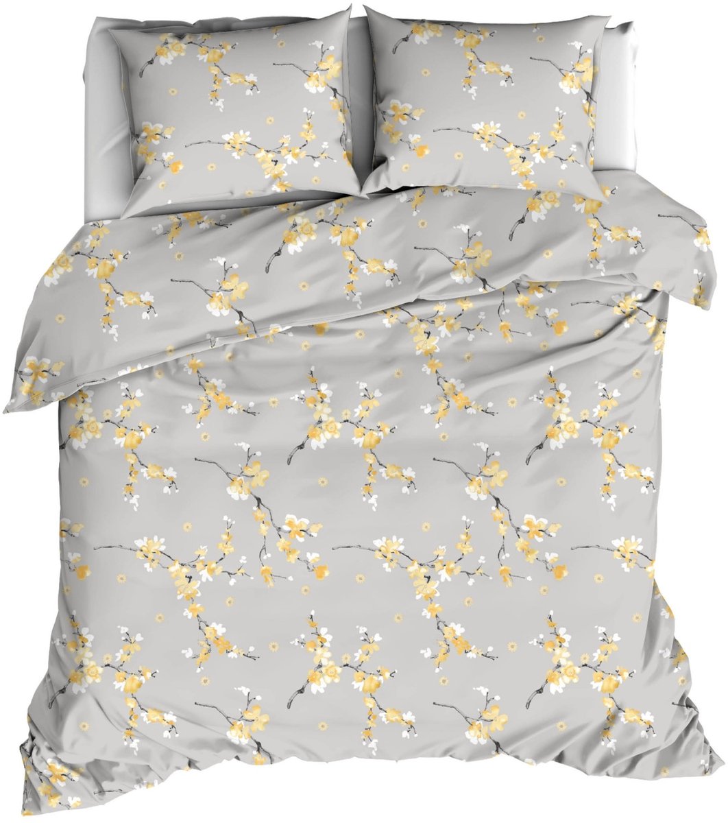 Satin d'Or Moriko - Dekbedovertrek - Lits-jumeaux - 240x200/220 cm + 2 kussenslopen 60x70 cm - Geel