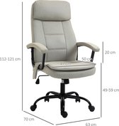 Vinsetto Massage kantoorstoel, draaistoel, gamestoel, in hoogte verstelbaar, linnengevoel 921-308