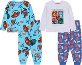 2x Blauwe-grijze pyjama met lange mouwen - MARVEL / 98