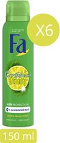 Fa Caribbean Lemon Deodorant - 6 x 150 ml