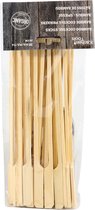 30x Bamboe houten sate prikkers/spiezen 20 cm - Vleespennen - BBQ spiezen - Cocktail prikkers