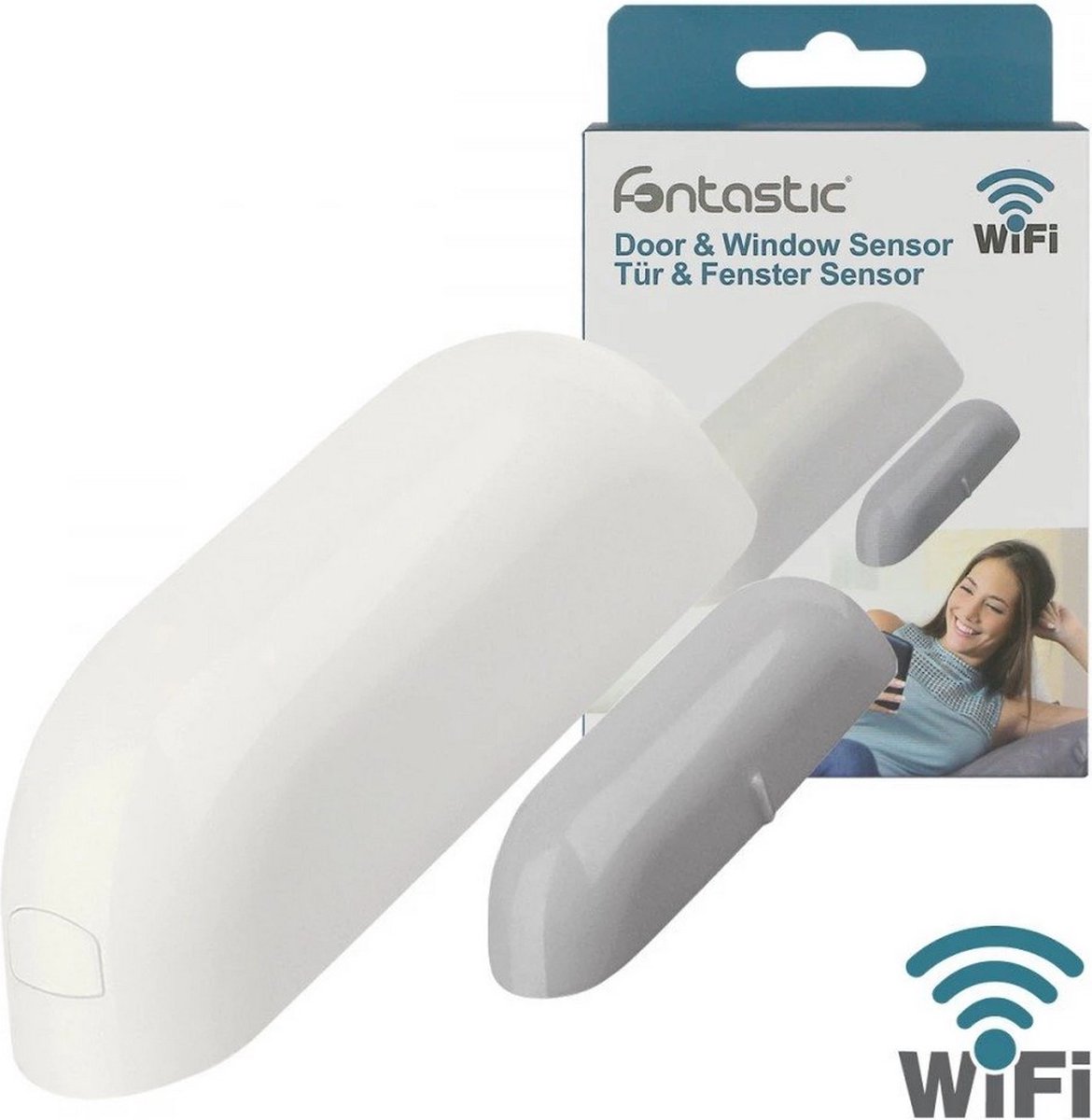 Fontastic 253959 WiFi Deur Raamsensor - Magneetcontact - Entreemelder - Geschikt voor Android en iOS