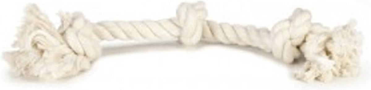 Flostouw-35,5cm-wit-3 knoop-hondenspeelgoed-Animal King