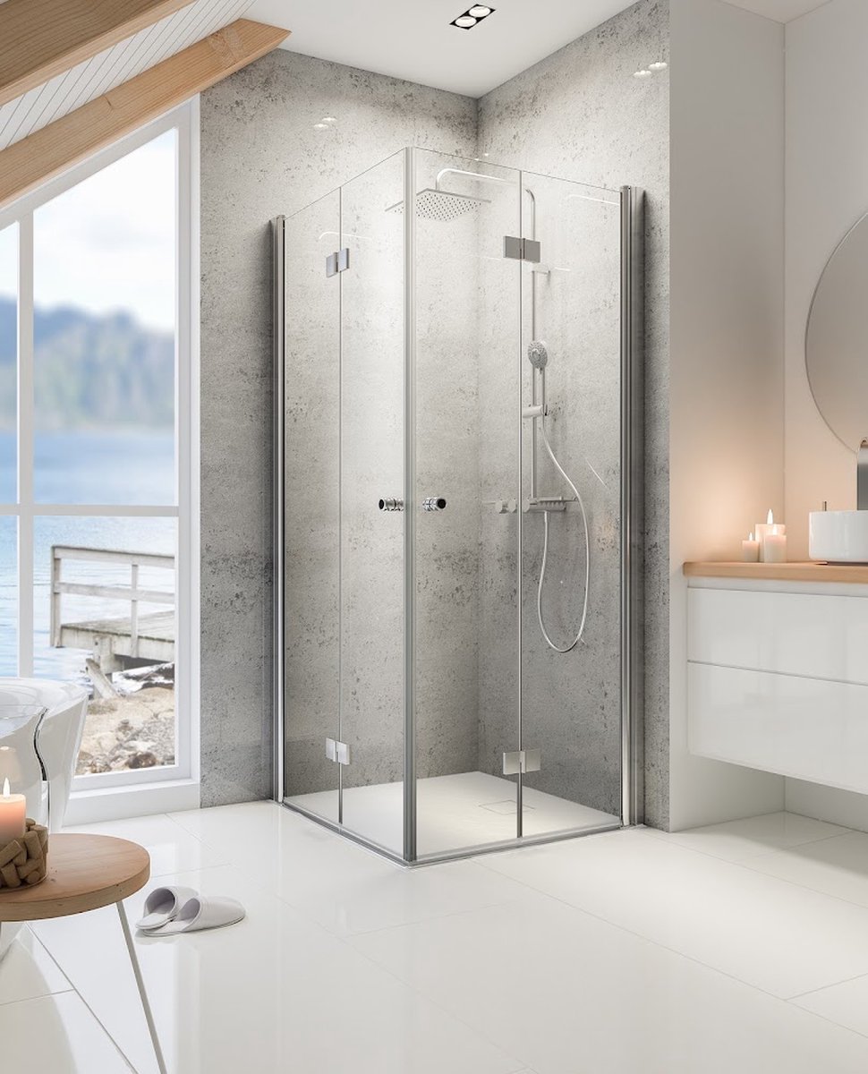 Schulte Garant Set douchecabine en douchebak 90x90x200 cm, hoekinstap