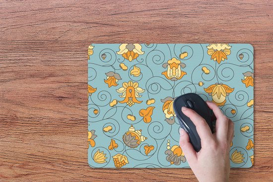 Bureau onderlegger 40x30 cm - Muismat Patronen - Vintage - Bloemen - Bureaulegger xl - Desk mat beschermer - Computer muismatten