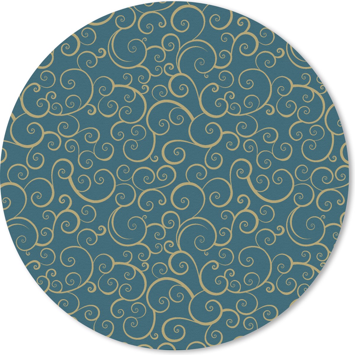 Muismat rond 50x50 cm - Mousepad Patroon - Golven - Spiraal - Ronde muismatten