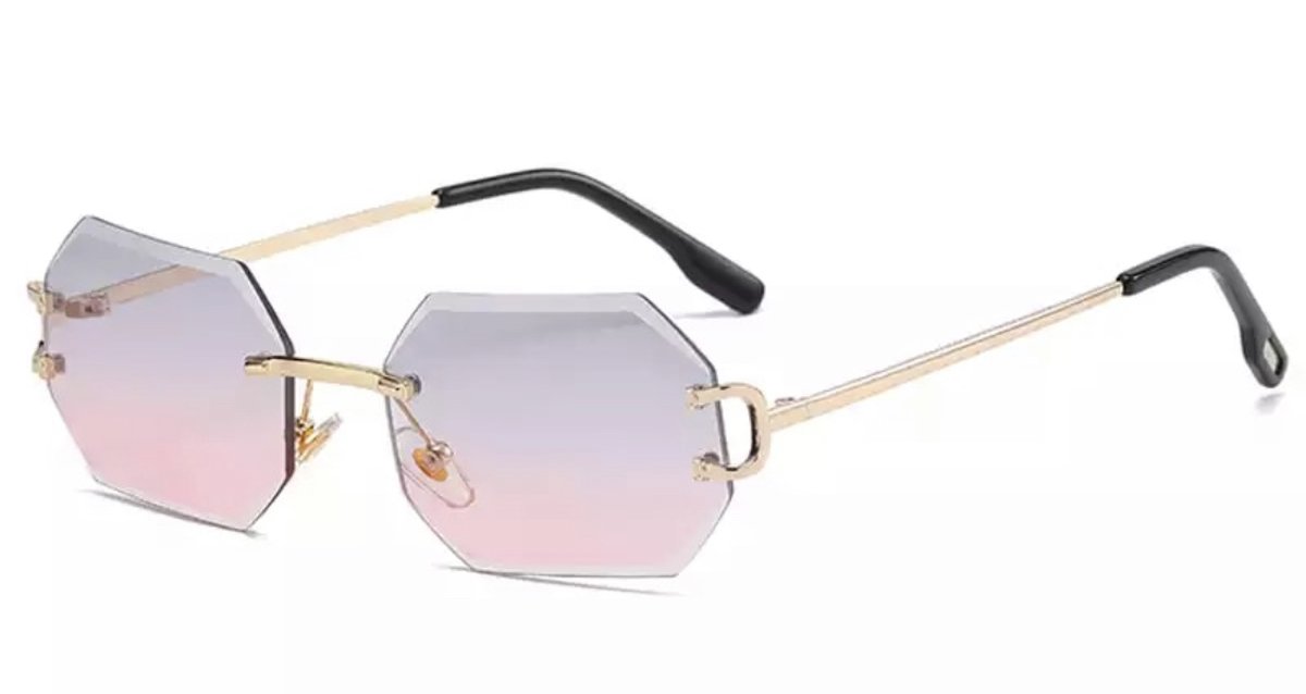 Heren zonnebril - Diamond Gray Pink - Dames zonnebril - Sunglasses - Luxe design - U400 protection - HD