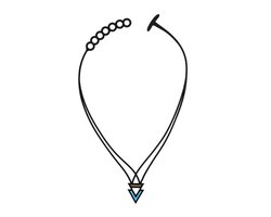 Batucada - Bermudes - Collier van Plantaardige Oorsprong en Hypoallergeen - Vrouwen Ketting met driehoek – Antiallergisch halsketting - Blauw – Goud - lengte 40/45 cm – effect Tattoo - ziet er uit als Rubber