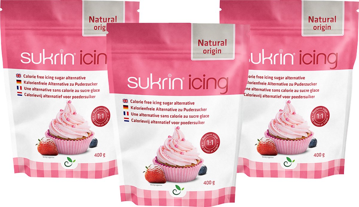 Goedkoopste Sukrin Icing 400g - Voordeelverpakking - Bevat Erythritol - 100 natuurlijke poedersuiker vervanger - Zonder calorieën