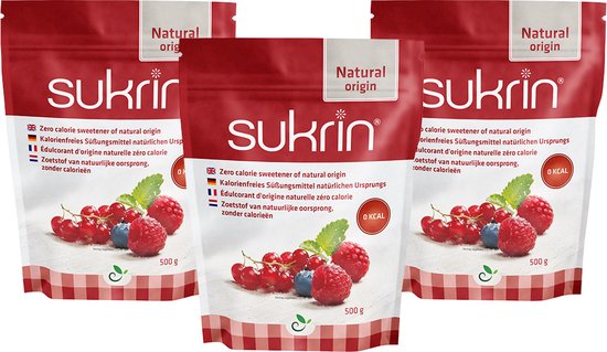 Sukrin 500g - Voordeelverpakking - Bevat Erythritol - 100% Natuurlijke suikervervanger zonder calorieën