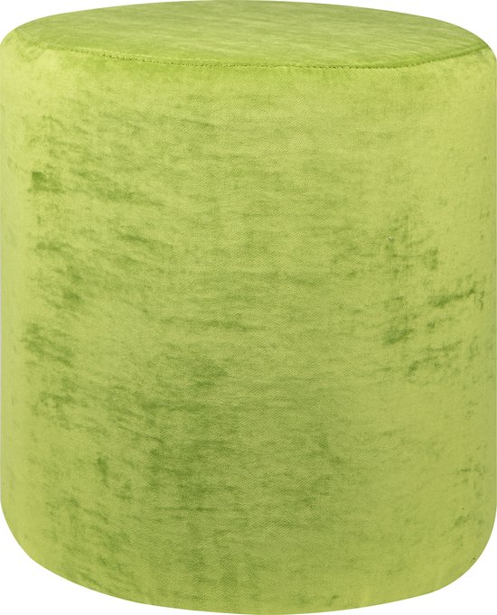 Mood poef hoog-fluweel- limoen-vert citron-40x40x40 cm