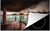 KitchenYeah® Inductie beschermer 76x51.5 cm - Zonsondergang op Bora Bora - Kookplaataccessoires - Afdekplaat voor kookplaat - Inductiebeschermer - Inductiemat - Inductieplaat mat