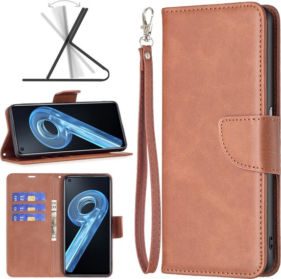 Coque Oppo Find X5 - Etui portefeuille MobyDefend avec cordon - Marron - Etui pour téléphone portable - Etui pour téléphone adapté à : Oppo Find X5