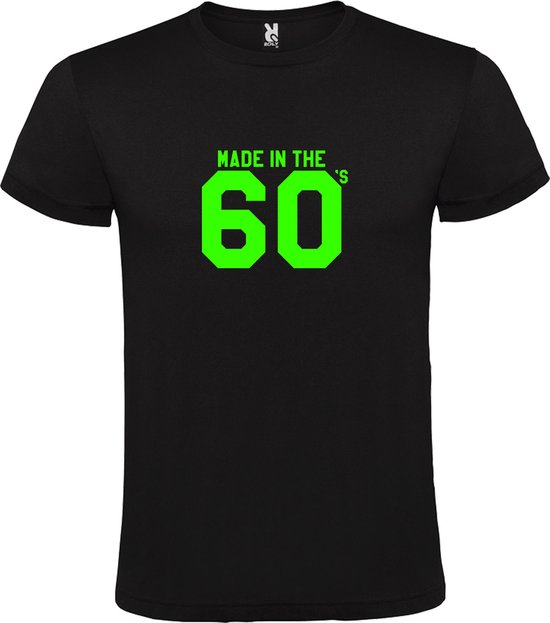 T-shirt Zwart avec imprimé "Made in the 60's / made in the 60's" print Neon Green taille S