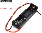 Batterijhouder 1xAA - 1,5 Volt Output - Batterijclip - batterij case - AA Battery holder, battery case, battery adapter