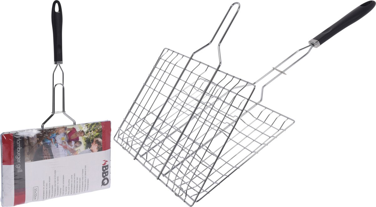 Gardalux Hamburgergrill Zilver Staal Barbecue 35 X 22 Cm