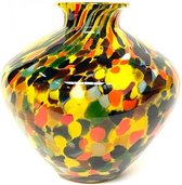 Design Vase Belly - Fidrio FIESTA - vase à fleurs en verre soufflé à la bouche - hauteur 20 cm