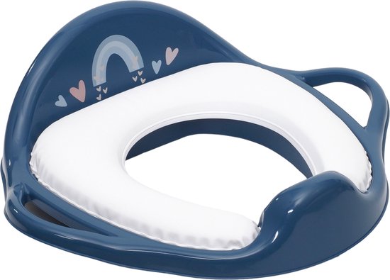 Réducteur De Toilette Tega Baby Soft Meteo Turquoise - Avec Poignées Et Cœur Arc-en-Ciel