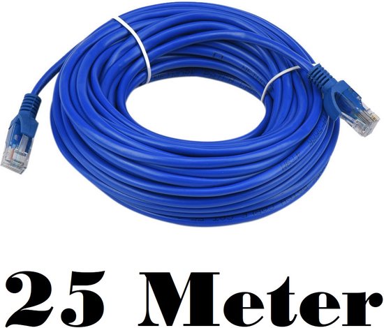 Internetkabel - 25 Meter - Blauw - CAT6 Ethernet Kabel - RJ45 UTP Kabel -  Netwerk Kabel | bol.com