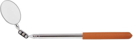 HÖGERT TECHNIK Telescopic Inspection Mirror 50 x 80 mm with LED