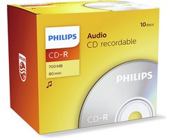 Philips CR7A0NJ10 - CD-R 80Min - 700MB - Audio - Jewelcase - 10 stuks
