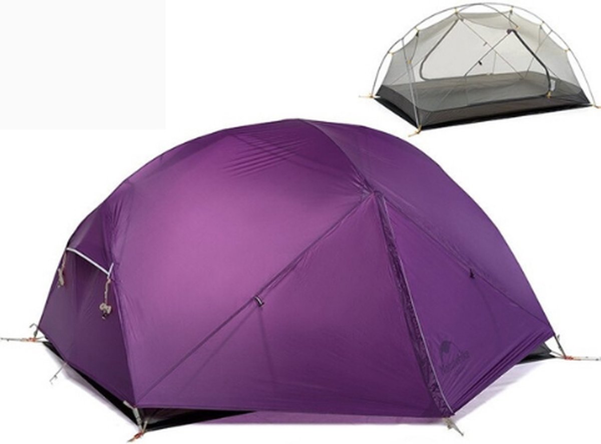 Naturehike Mongar Tent - Kampeertent - 100% Waterdicht - Lichtgewicht - 2 Persoons - Dubbellaags - Paars