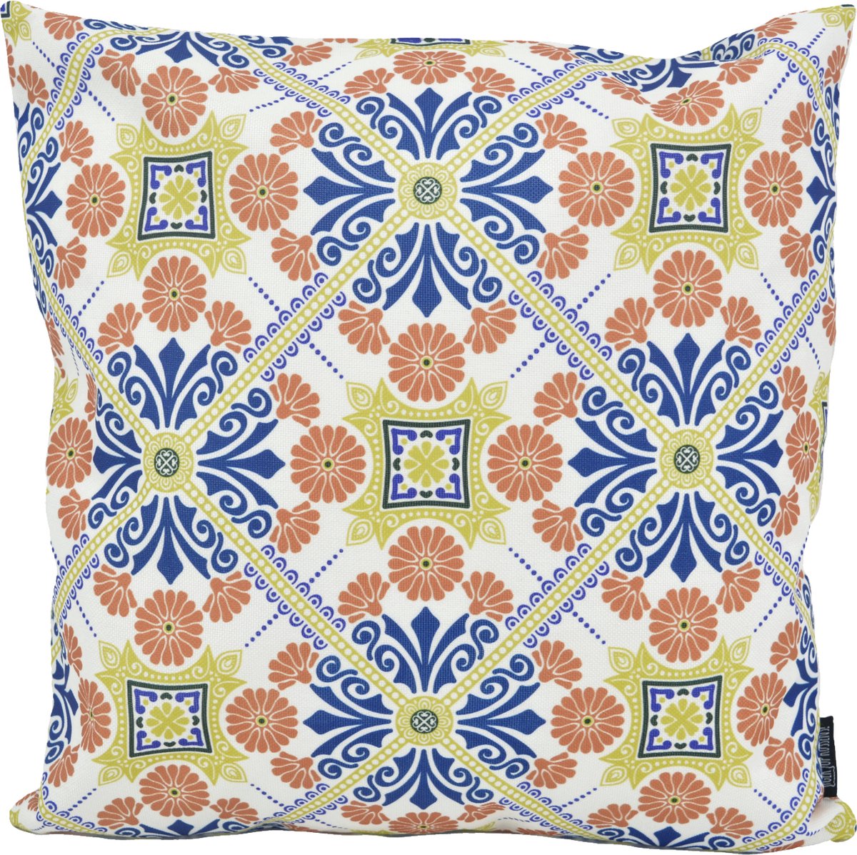 Gek op Kussens! Mozaiek Oranje/Blauw Kussenhoes | Outdoor / Buiten | Katoen / Polyester | 45 x 45 cm