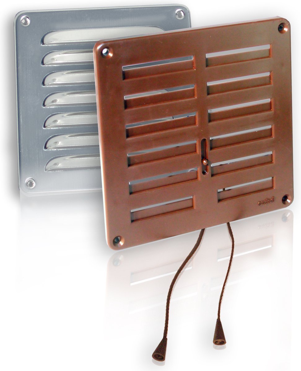 Bekro Ventilatieset 160x160mm, bruin/aluminium