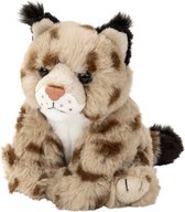 Pluche liggende Lynx puppy knuffel van 14 cm - Dieren speelgoed knuffels cadeau - Bosdieren
