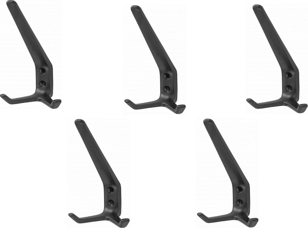 Hoed en jashaak - Dubbel - Zwart - 0032-70 - 5 stuks - Aluminium jashaak