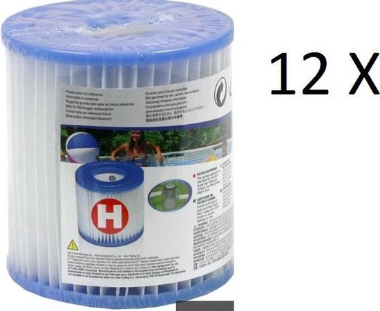 Cartouche filtrante pour piscine Intex Type H - 29007/29008 - 12 pièces |  bol.com