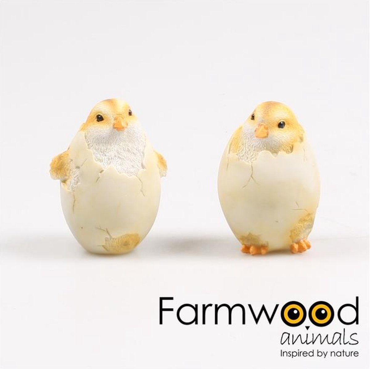 Farmwood Tuinbeeld kuikentje uit ei | 7 x7 x 10 cm