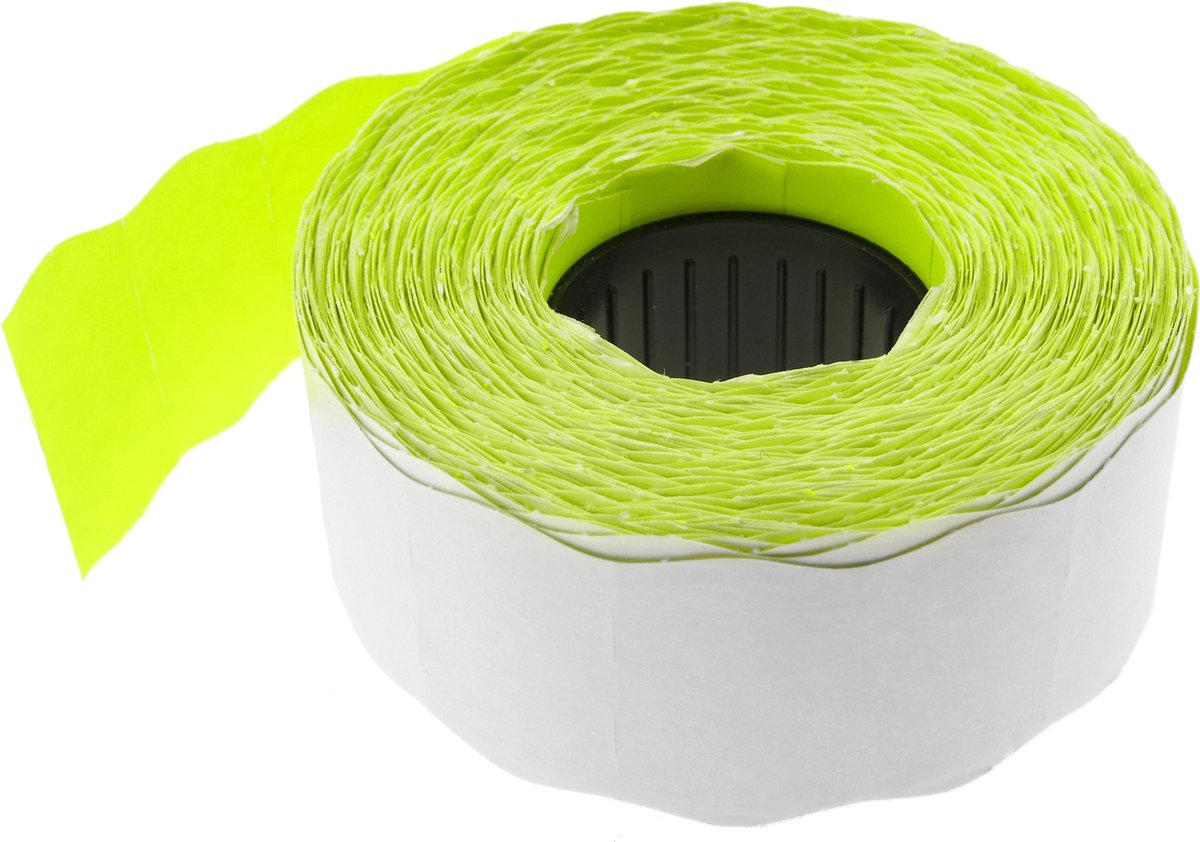 PrimeMatik - Rol van 800 gele zelfklevende etiketten 22x12 mm 10 eenheden