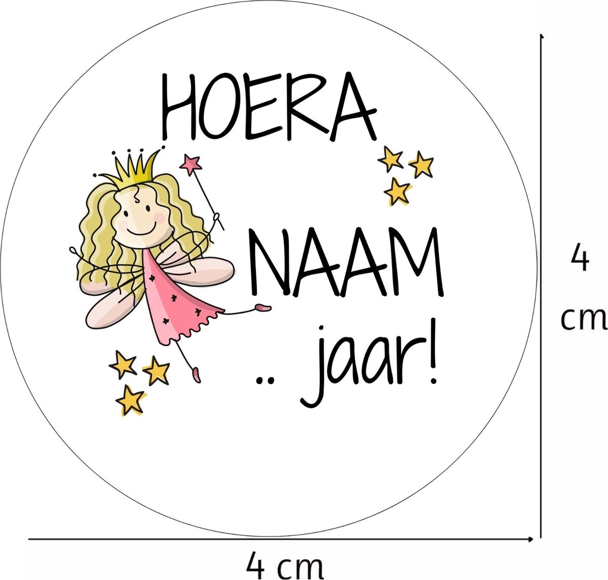 20 x Stickers Met Naam Leeftijd | Verjaardag Fee Prinses | Gepersonaliseerd | Sluitstickers | Kinderfeest Traktatie — afbeelding 5
