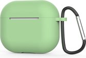 Jumada's Geschikt voor Apple Airpods hoesje - "Geschikt" voor Airpods 3 - Softcase - Groen - Beschermhoesje - Met clip