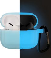 kwmobile hoesje geschikt voor Apple AirPods Pro - 1x siliconen hoes voor bluetooth koptelefoon in lichtblauw