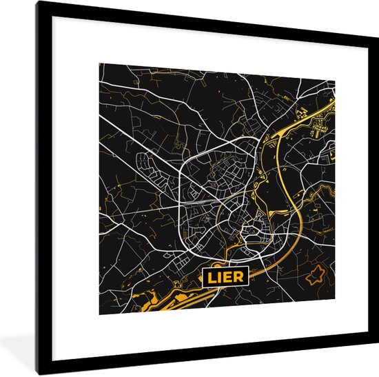 Fotolijst Incl Poster Plattegrond Lier Goud Stadskaart Kaart X Cm Bol Com