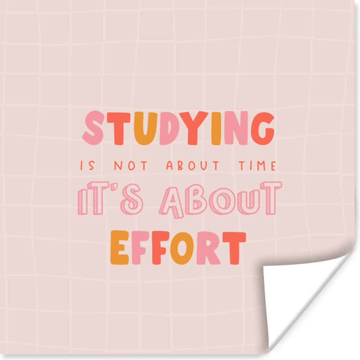 Poster Quote - Studenten - Tijd - 30x30 cm